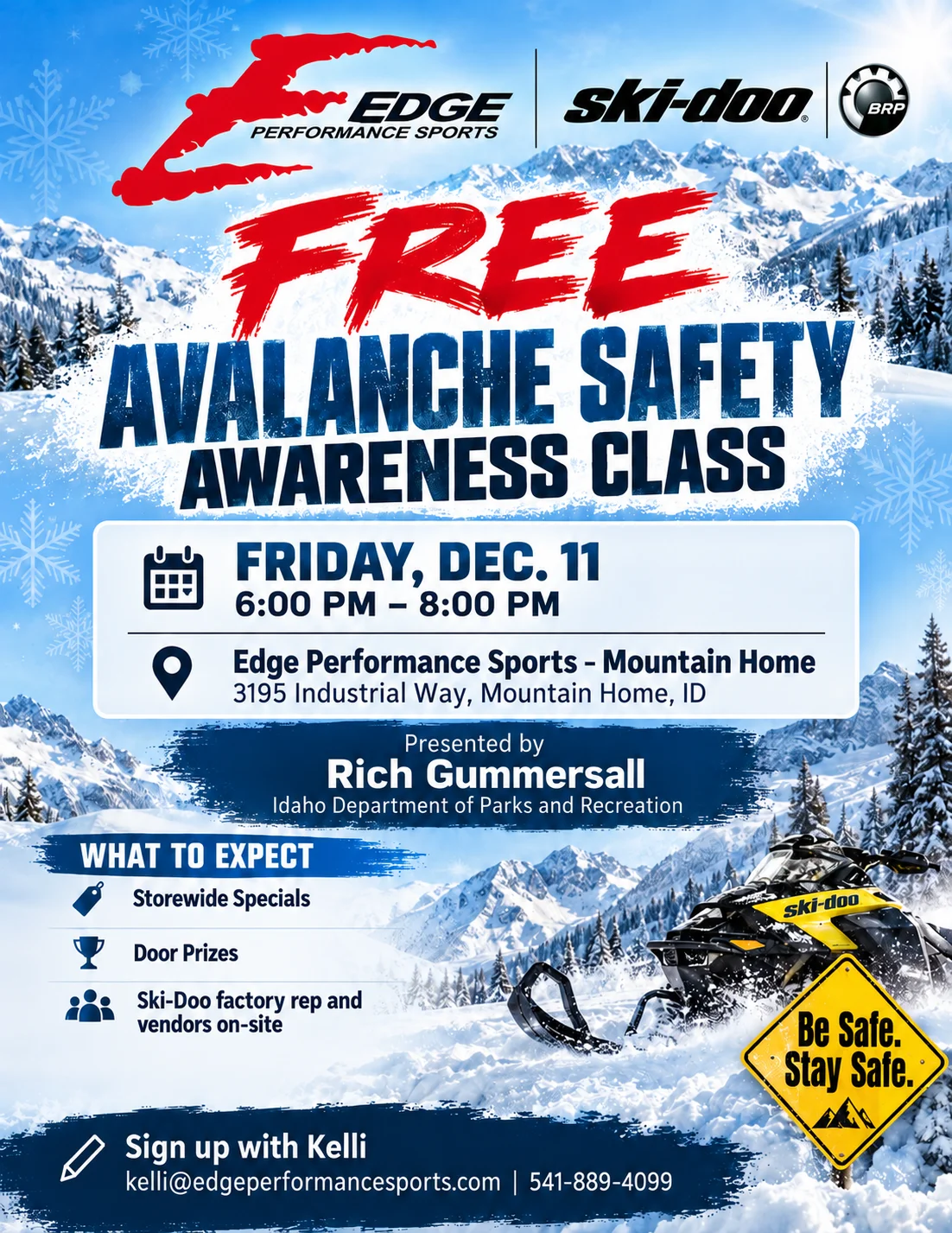 Avalanche Safety Class flyer