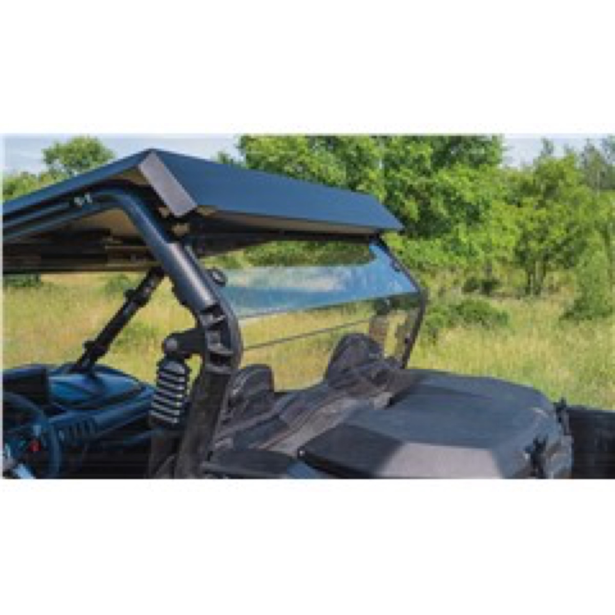 CFMOTO windshield and roof fitted to a utility side-by-side